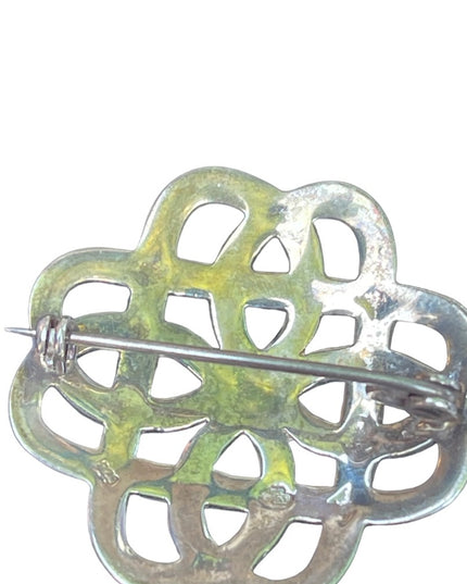 Vintage European sterling silver 925 Celtic Eternal lace knot brooch