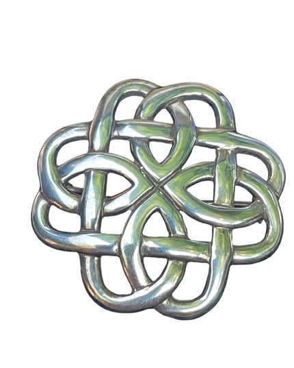 Vintage European sterling silver 925 Celtic Eternal lace knot brooch