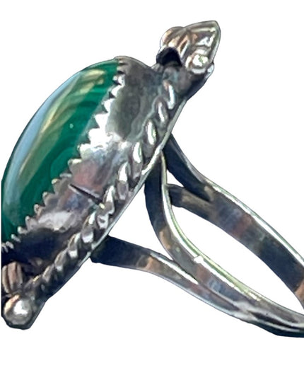 “MC" MARY CHAVEZ NATIVE AMERICAN STERLING 925 AZ Malachite RING, SIZE 6