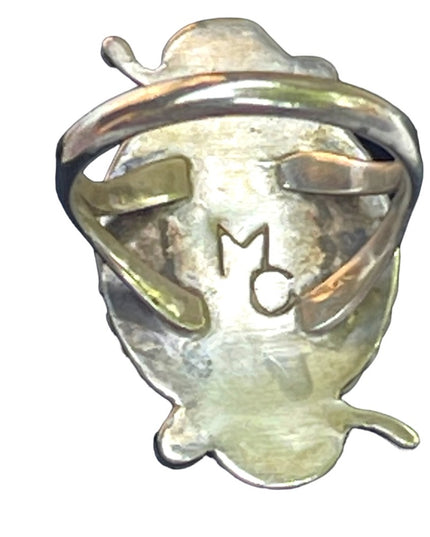 “MC" MARY CHAVEZ NATIVE AMERICAN STERLING 925 AZ Malachite RING, SIZE 6
