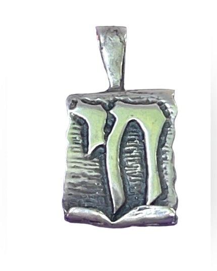 Vintage sterling silver CHAI scroll Jewish long life pendant