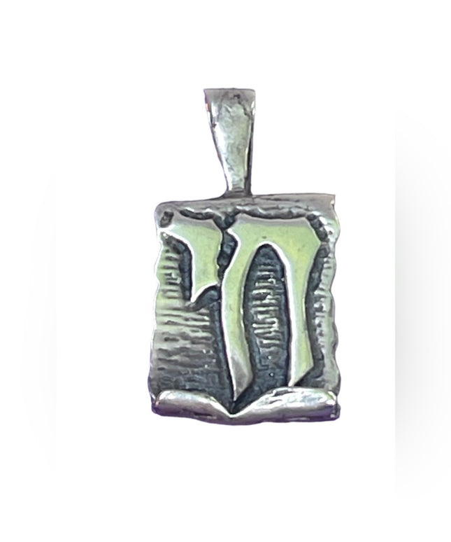 Vintage sterling silver CHAI scroll Jewish long life pendant