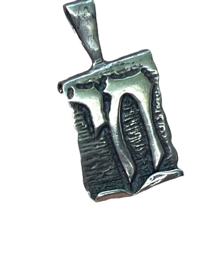 Vintage sterling silver CHAI scroll Jewish long life pendant