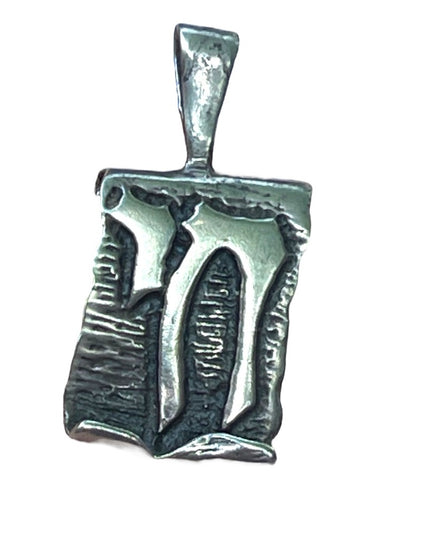 Vintage sterling silver CHAI scroll Jewish long life pendant