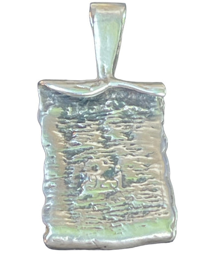 Vintage sterling silver CHAI scroll Jewish long life pendant