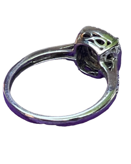 Authentic tiny diamonds sterling silver 925 halo ring