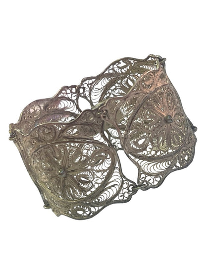 800 Silver antique filagree fancy wire work ornate bracelet