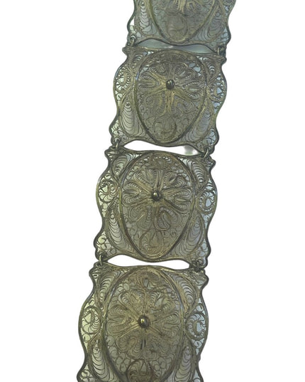 800 Silver antique filagree fancy wire work ornate bracelet