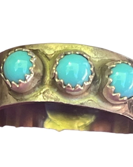 Vintage RE sterling silver Navajo mens turquoise ring 925