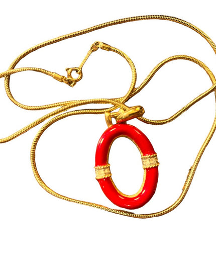 Vintage 1980s Gold finish D Orlan O snake chain necklace