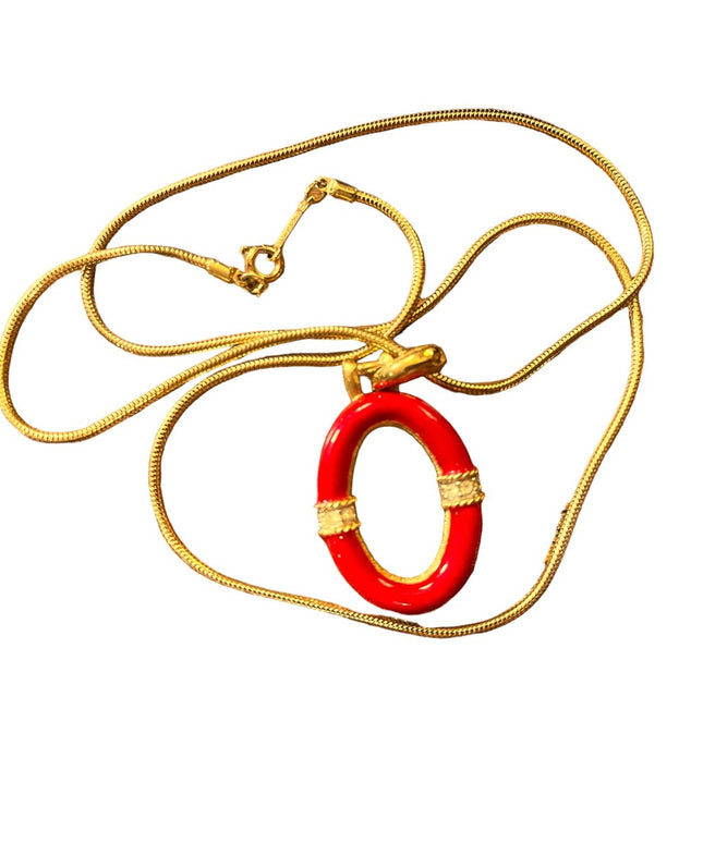 Vintage 1980s Gold finish D Orlan O snake chain necklace