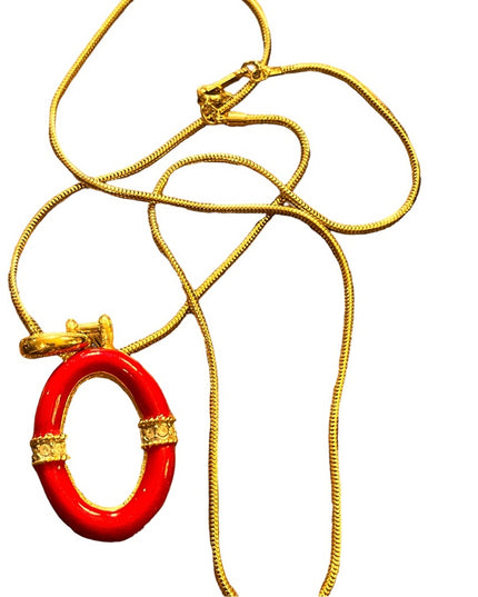 Vintage 1980s Gold finish D Orlan O snake chain necklace