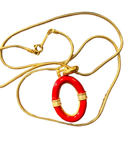 Vintage 1980s Gold finish D Orlan O snake chain necklace