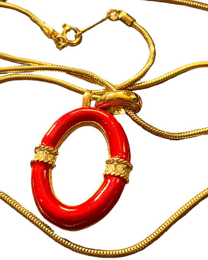 Vintage 1980s Gold finish D Orlan O snake chain necklace