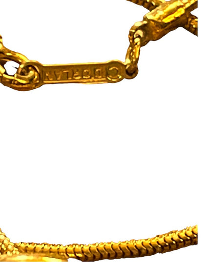 Vintage 1980s Gold finish D Orlan O snake chain necklace