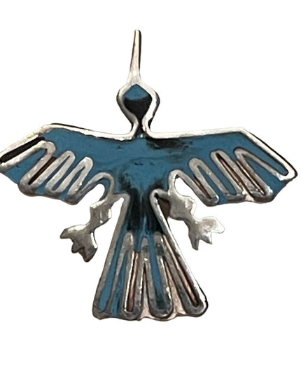 Vintage sterling silver 925 OLD handmade enameled Eagle brooch