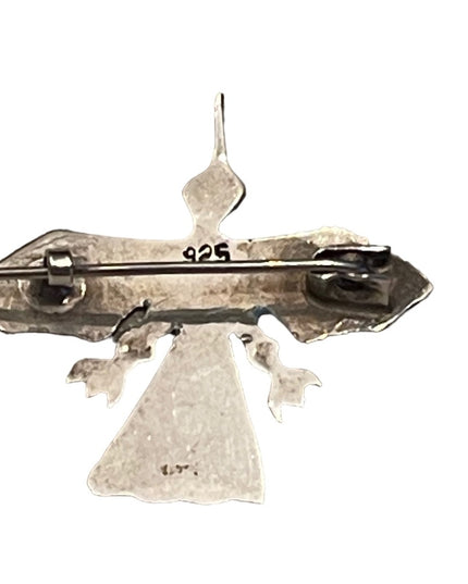Vintage sterling silver 925 OLD handmade enameled Eagle brooch