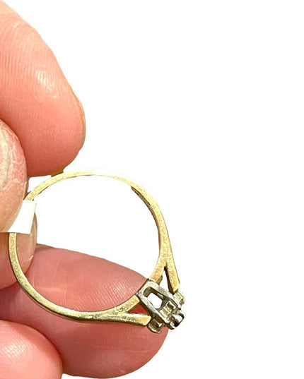 Vintage ruby & diamond 14k Gold stacker ring