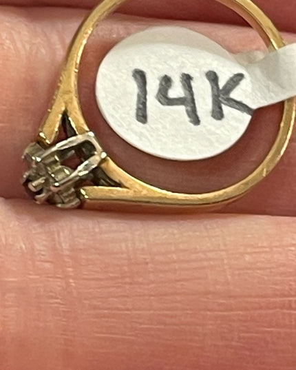 Vintage ruby & diamond 14k Gold stacker ring