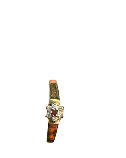 Vintage ruby & diamond 14k Gold stacker ring