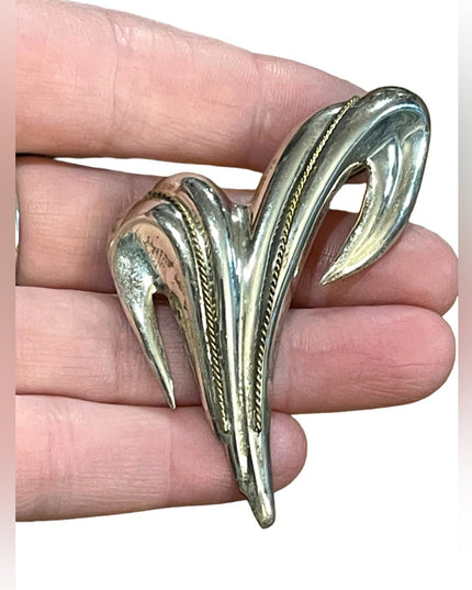 Taxco TR 97 Vintage Large Modernist brooch sterling silver 925