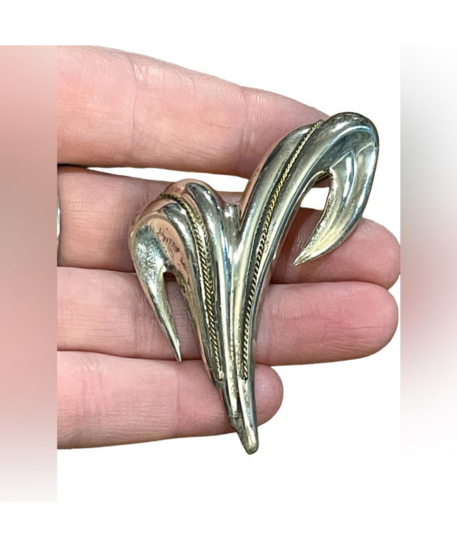 Taxco TR 97 Vintage Large Modernist brooch sterling silver 925