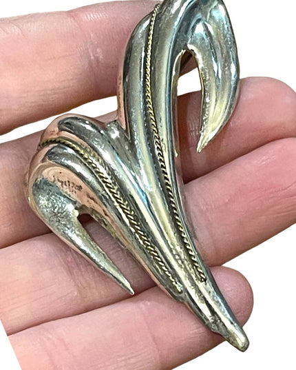 Taxco TR 97 Vintage Large Modernist brooch sterling silver 925