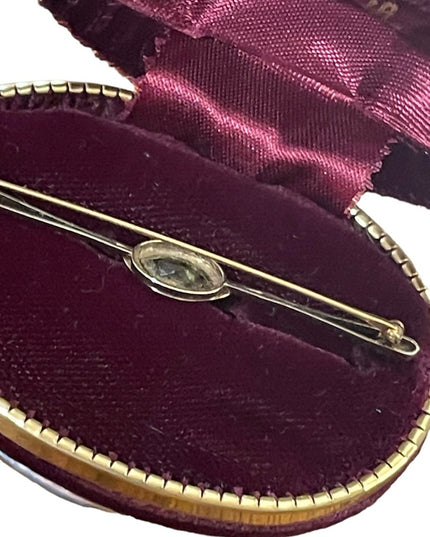 Lovely Antique Peridot 14K GOLD Bar brooch