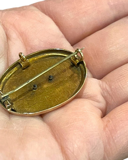 Stunning Victorian Antique 18k Rose gold fancy infinity brooch pendant
