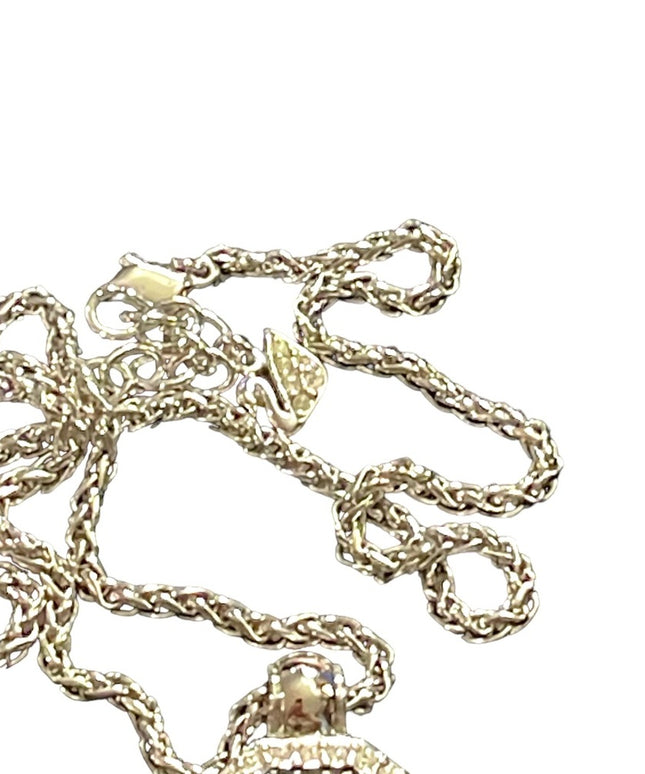 Vintage Swarovski Authentic (SWAN) Black crystal silver finish necklace