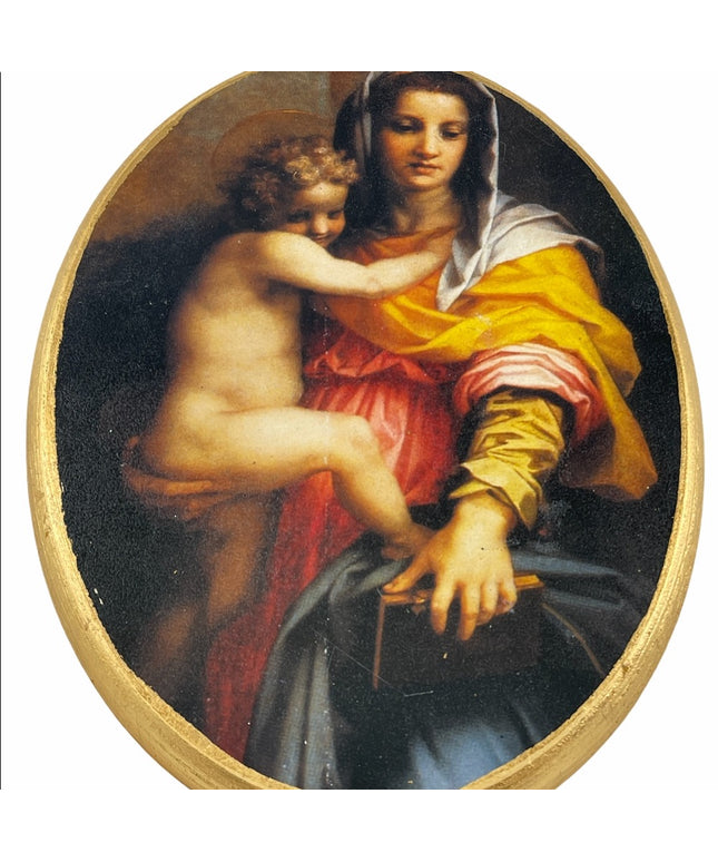 Italy Religious Angel picture gold antiqued florentine finish