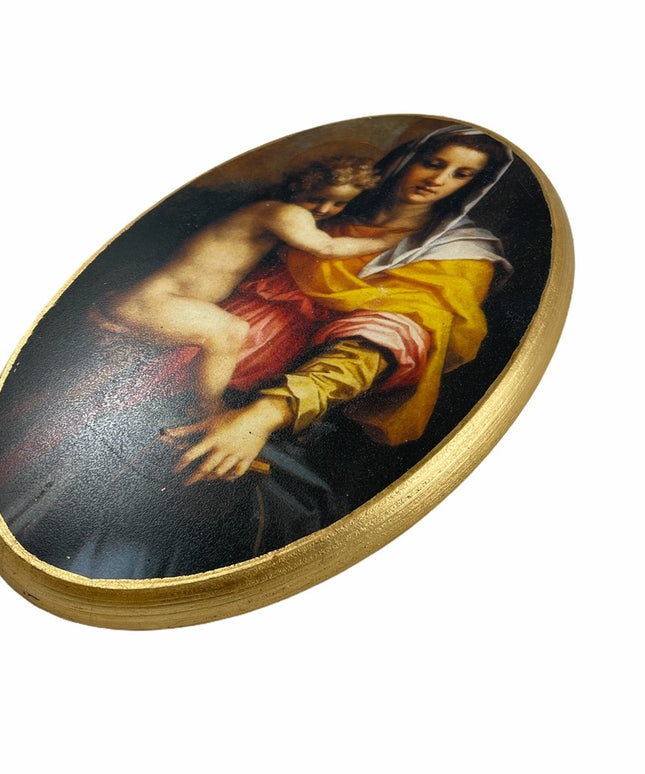 Italy Religious Angel picture gold antiqued florentine finish