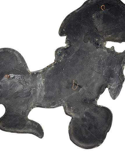Vintage Brass solid Heavy Foo Dog Chinese import C1950s Wall hang