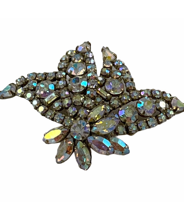 VintGe stunning Large Sherman Crystal AB VTG C1950s Brooch