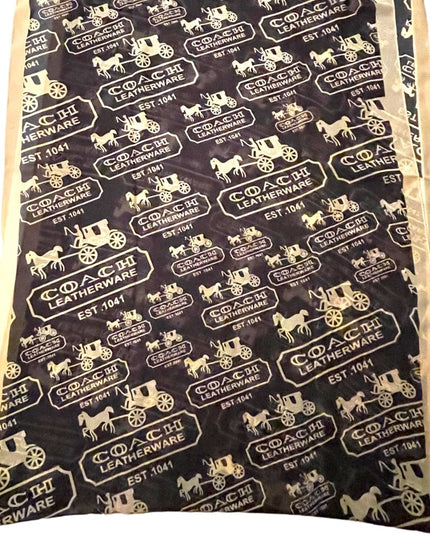 - Coach Large Chiffon Silky Cream brown horse & Carriage print scarf