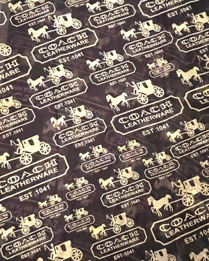 - Coach Large Chiffon Silky Cream brown horse & Carriage print scarf