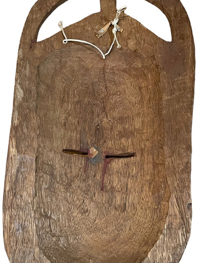 Large Heavy Wood Mid century Fertility Hand Carved African hanging Mask