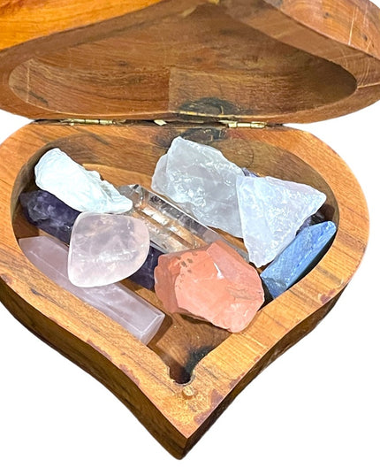 Handmade Thuya wooden jewelry box Moroccan With Chakra stones Amethyst Crystals