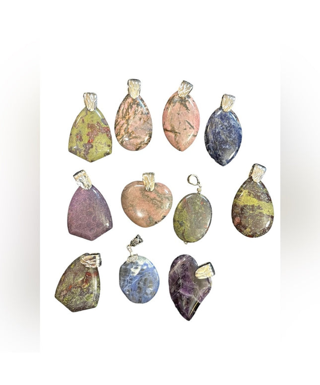 RESELLERS LOT  or GIFTS Party Favors 11pcs Large STONE Necklace pendants