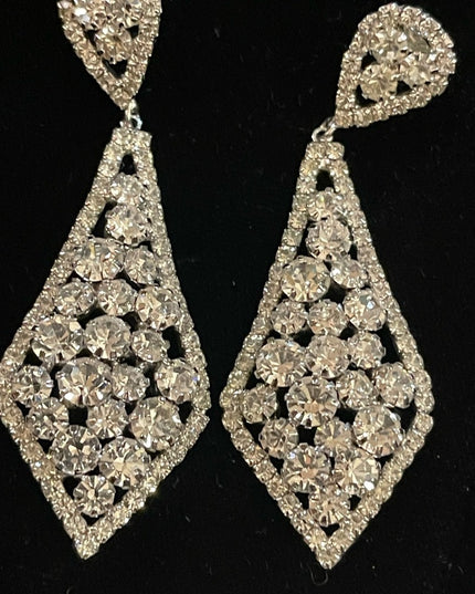 Vintage rhinestone jewelry LOT crystals Dangle earrings Teddy bears pendant