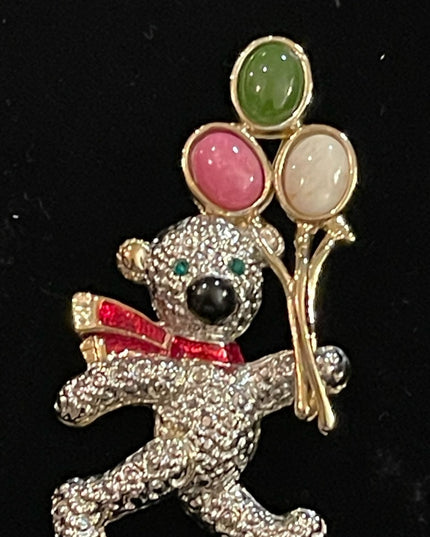 Vintage rhinestone jewelry LOT crystals Dangle earrings Teddy bears pendant