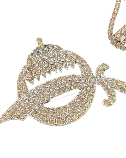 Vintage fancy rhinestone crystal brooch shoe buckle lot sword coat of arms