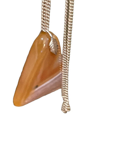 Lovely Handmade Carnelian Triangle Geometric stone Pendant necklace