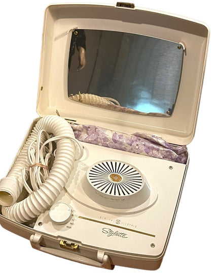 Vintage 1960s GE General Electric suitcase blow dryer VG