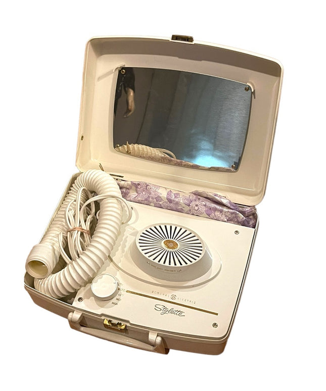 Vintage 1960s GE General Electric suitcase blow dryer VG