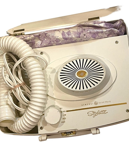 Vintage 1960s GE General Electric suitcase blow dryer VG