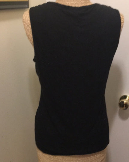 Vintage 1980s Silver black sequin shimmer metalic tank top