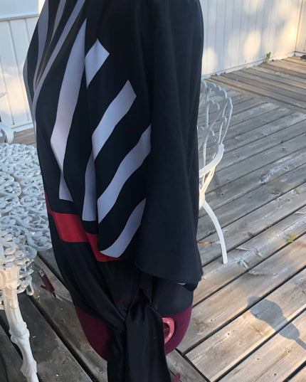 Beautiful Vintage Blouse with sash black striped