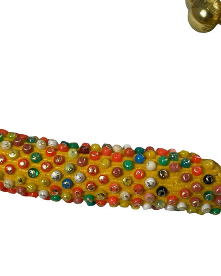 Beautiful Vintage orange flower bead purse beaded 1970s