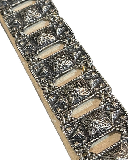 Vintage Maxixo Taxco Fancy antiqued chunky link bracelet brutalist